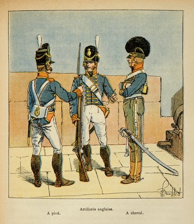 Bombled Louis（1862-1927）的插图，出自Emmanuel de Las Cases伯爵（1766-1842）的《圣赫勒拿纪念》一书。英国炮兵。徒步；马背上，私人收藏 作者 路易斯·查尔斯·邦布尔