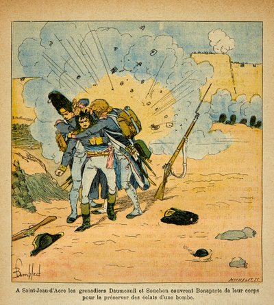 Illustration by Bombled Louis (1862-1927) from the book “The Memorial of Saint Helene” by Count Emmanuel de Las Cases (1766-1842): At the siege of Saint Jean d