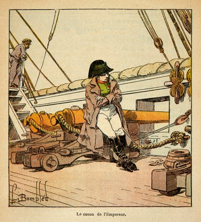 Illustration by Bombled Louis (1862-1927) from the book “The Memorial of Saint Helene” by Count Emmanuel de Las Cases (1766-1842); The Emperor Napoleon aboard Northumberland in 1815, Private Collection 作者 路易斯·查尔斯·邦布尔