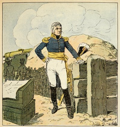 埃马纽埃尔-德-拉斯-库斯伯爵（1766-1842）所著的《圣赫勒拿纪念》一书中的路易炸弹插图（1862-1927）。丹兹格公爵弗朗索瓦-约瑟夫-勒费弗尔（1755-1820）的肖像，私人收藏 作者 路易斯·查尔斯·邦布尔