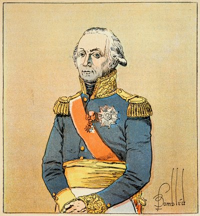 埃马纽埃尔-德-拉斯-库斯伯爵（1766-1842）所著的《圣赫勒拿纪念》一书中的路易炸弹（1862-1927）插图。弗朗索瓦-克里斯托夫-凯勒曼元帅（1735-1820）的肖像，瓦尔米公爵，私人收藏 作者 路易斯·查尔斯·邦布尔