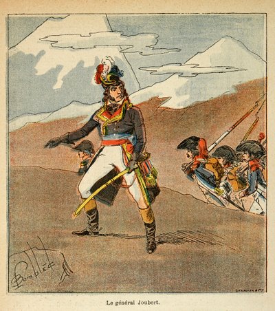 埃马纽埃尔-德-拉斯-库斯伯爵（1766-1842）所著《圣赫勒拿纪念》一书中的路易炸弹的插图（1862-1927）。茹贝尔将军（1769-1799）的肖像，私人收藏 作者 路易斯·查尔斯·邦布尔