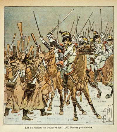 炸弹人路易斯（1862-1927）的插图，出自埃马纽埃尔-德-拉斯-库斯伯爵（1766-1842）的《圣海伦纪念》一书。杜梅尔上校的第九团战舰在俄罗斯战役中俘虏了1800名俄国人，私人收藏品 作者 路易斯·查尔斯·邦布尔