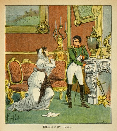 Illustration of Bombled Louis (1862-1927) from the book “The Memorial of St. Helene” by Count Emmanuel de Las Cases (1766-1842): Clemence of Emperor Napoleon towards the Princess of Hatzfeld, who asks for the grace of her husband, Private Collection 作者 路易斯·查尔斯·邦布尔