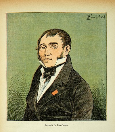埃马纽埃尔-德-拉斯-库斯伯爵（1766-1842）所著的《圣赫勒拿纪念碑》一书中的路易邦德（1862-1927）插图。拉斯-库斯的画像，私人收藏 作者 路易斯·查尔斯·邦布尔