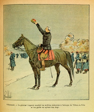 尤金-谢尔盖的东部军团，被称为Grenest，由路易斯-邦布尔德（1862-1927）绘制（法德战争；1870-1871年的战役）。Villersexel战役，1871年1月，罗格罗特将军率领朱拉西亚机动部队进攻Villers La Ville an 作者 路易斯·查尔斯·邦布尔