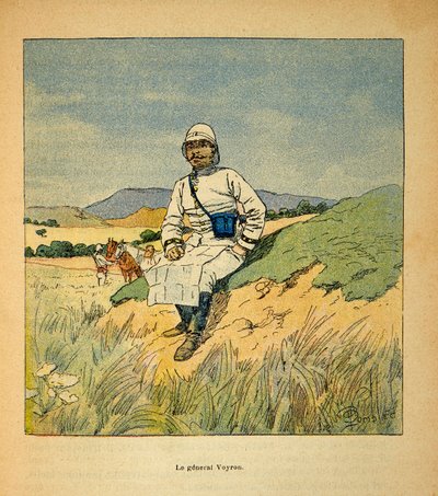 马达加斯加的战争--1885-1895年法国远征的轶事史》，作者亨利-加利（Henri Galli dit Galllichet）（1854-1922），由路易斯-邦布尔德（Louis Bombled）（1862-1927）插图。沃伦将军的肖像（1838-1921），私人收藏 作者 路易斯·查尔斯·邦布尔