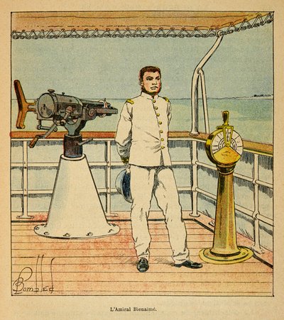 The War in Madagascar-Anecdotal History of the French Expeditions of 1885-1895 by Henri Galli dit Galllichet (1854-1922), illustrated by Louis Bombled (1862-1927): Portrait of Admiral Bienaime (1843-1930), Private Collection 作者 路易斯·查尔斯·邦布尔