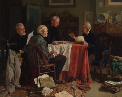 众说纷纭（布面油画） 作者 Louis Charles Moeller
