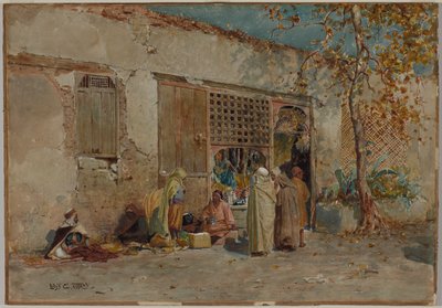 摩洛哥风光c。 1871年。 作者 路易斯·康福特·蒂芙尼