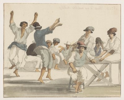 Dansende maltezer matrozen
Dansse de nos Matelots Maltois（物上标题）
Voyage en Italie, en Sicile et à Malte - 1778（系列标题） 作者 路易斯·杜克罗斯