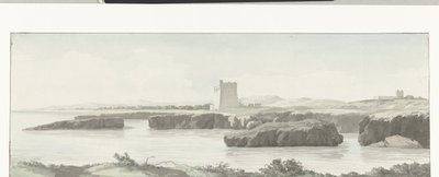 Gezicht op de kust van de Adriatische zee met een observatietoren aan de overzijde van Monopoli
从 3 英里以外莫诺波利亚得里亚海海岸的瞭望塔上看到的景色（标题见实物）
伊塔之旅 作者 路易斯·杜克罗斯