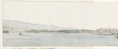 Gezicht op haven van Messina en bergen van Calabrië van van van kade
Vue du Port de Messine  des montagnes de la Calabre, prise du Quai（物上标题）
Voyage en Italie, en Sicile et à Malte - 1778（系列标题） 作者 路易斯·杜克罗斯