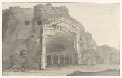 锡拉丘兹附近的多立克风格的坟墓，其正面切入岩石中 Voyage en Italie, en Sicile et à Malte - 1778（系列标题） 作者 路易斯·杜克罗斯