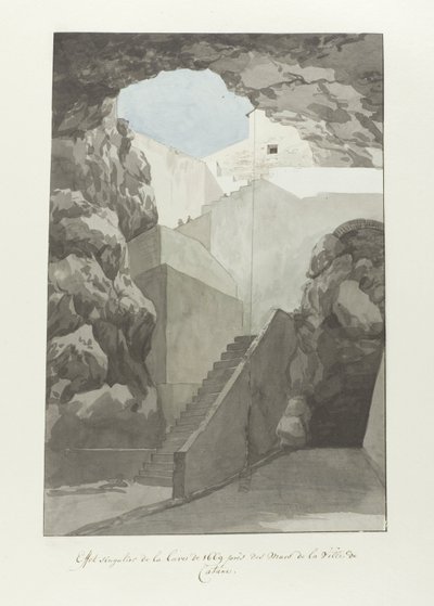 卡塔尼亚城墙附近 1669 年的著名熔岩石
Effet singulier de la lave de 1669 près des mur de Catane（物品标题）
Voyage en Italie, en Sicile et à Malte - 1778（系列标题） 作者 路易斯·杜克罗斯