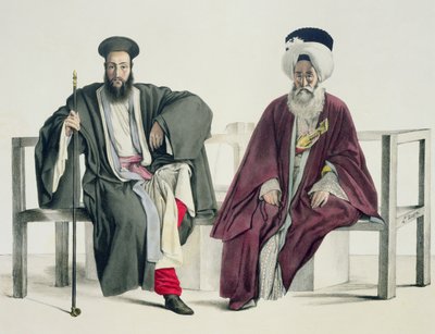 希勒牧师和土耳其人，1825年由蒂埃里兄弟镌刻 作者 路易斯杜普雷