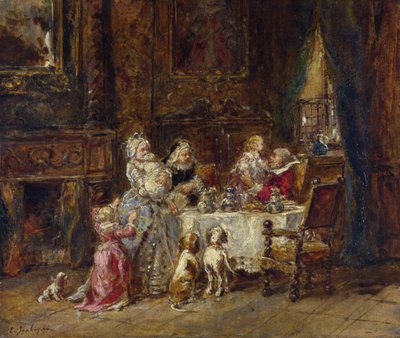 Isabey, Louis Gabriel Eugene (1803-1886) 祖父的生日 木上油彩 1866 年伦敦国家美术馆 24,1x28,9 作者 路易斯·尤金·加布里埃尔·伊莎贝