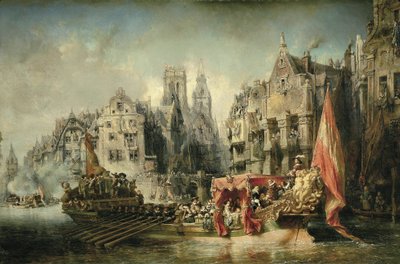1567 年，查理五世 (V) 统治下的阿尔巴公爵和荷兰总督费尔南多·阿尔瓦雷·德·托莱德 (Fernando Alvarez de Toledo) 抵达鹿特丹。 尤金·伊萨贝 (1803-1886) 作画。 1844. 巴黎。 奥赛博物馆 作者 路易斯·尤金·加布里埃尔·伊莎贝