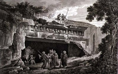 犹大国王的墓碑，《皮托列斯之旅》第三卷中的图版25，由蒂勒德刻制。 作者 路易斯·弗朗索瓦（后）卡萨斯
