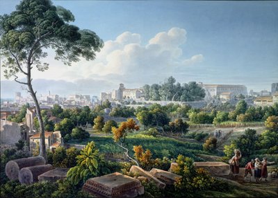 观点的Esquiline小山，罗马，c.1800 作者 Louis Francois Cassas