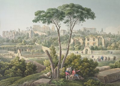 帕勒泰恩小山的看法在罗马，有Cesars的宫殿的废墟的在背景中，c.1800 作者 Louis Francois Cassas