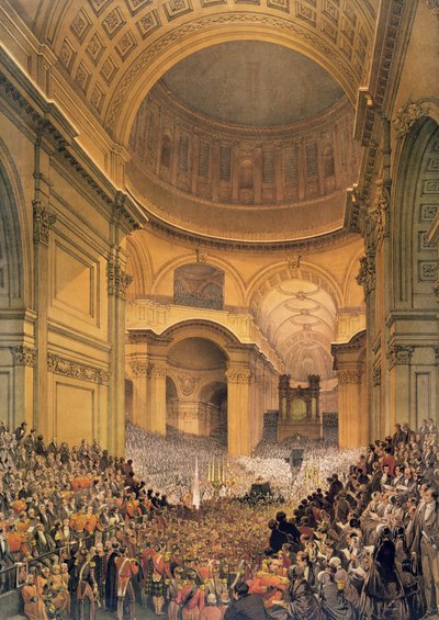 1852年，惠灵顿公爵的葬礼在圣保罗大教堂举行 作者 路易斯·哈格