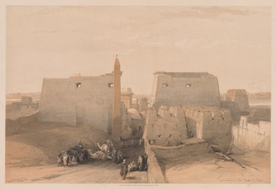 埃及和努比亚：第二卷-第38号，卢克索神庙大入口，1838年。 作者 路易斯·哈格