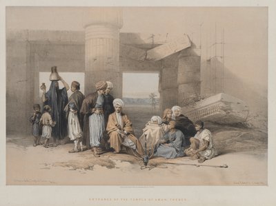 埃及和努比亚，第二卷：阿比斯神庙的入口，底比斯，1847年。 作者 路易斯·哈格