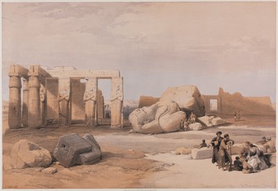 埃及和努比亚，第二卷：纪念馆大斗兽场的碎片，底比斯，1847年。 作者 路易斯·哈格