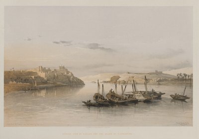 埃及和努比亚，第二卷：埃索安和大象岛全景，1848年。 作者 路易斯·哈格