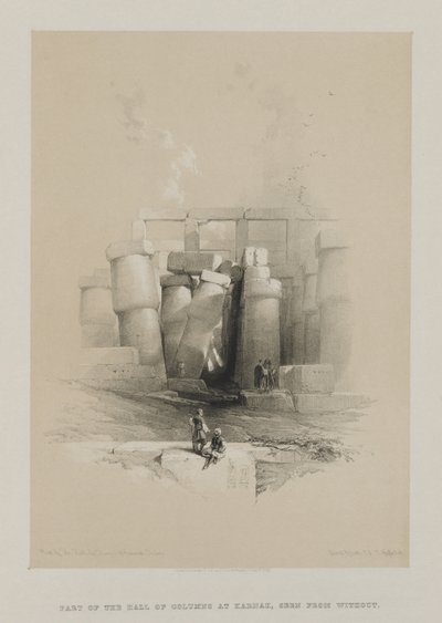 埃及和努比亚，第二卷：底比斯，卡纳克，专栏厅的一部分，1847年。 作者 路易斯·哈格