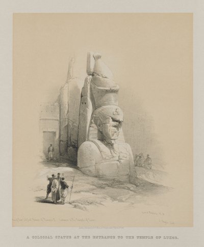 埃及和努比亚，第一卷：拉美西斯二世的两个巨大雕像之一...，1847年。 作者 路易斯·哈格