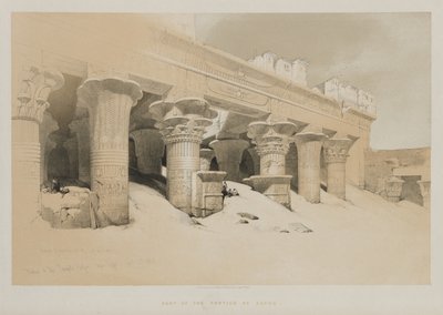 埃及和努比亚第一卷：上埃及埃德福神庙的门廊，1846年。 作者 路易斯·哈格
