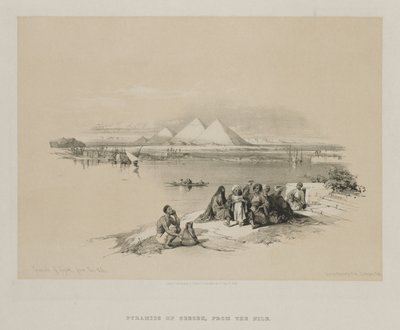 埃及和努比亚，第一卷：吉塞金字塔，来自尼罗河，1846年。 作者 路易斯·哈格