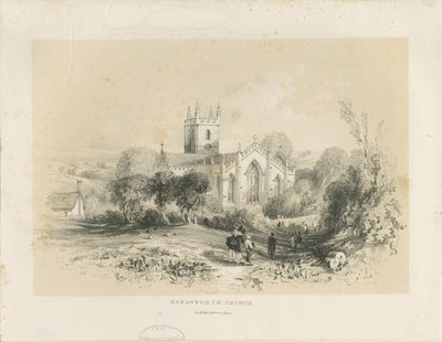 汉德沃斯教堂：石版画，[1806-1885] 作者 路易斯·哈格