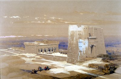 埃德富砂岩神庙，献给猎鹰头神荷鲁斯，1838年 作者 路易斯·哈格