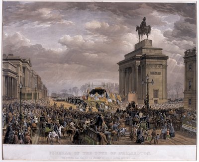 惠灵顿公爵（1769-1852）葬礼车1852年11月18日1852年在Apsley House通过拱门 作者 路易斯·哈格
