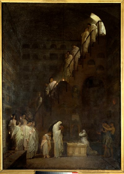Funeral at the Columbarium of the Cesars House in Rome, Porte Capene in Rome. Painting by Louis Hector Leroux (1829-1900) 作者 路易斯·赫克托·勒鲁