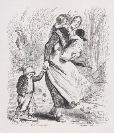 红发女郎让娜，出自《贝朗热全集》，1836年。 作者 路易·亨利·布雷维埃