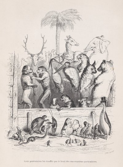 这种抗议被来自《......场景》的私人谈话的噪音所扼杀，约1837-47年。 作者 路易·亨利·布雷维埃