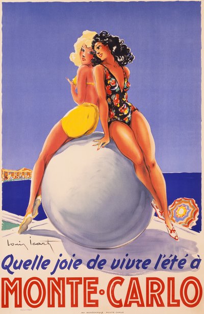蒙特卡洛，约 1948 年（彩色石版画） 作者 路易卡特