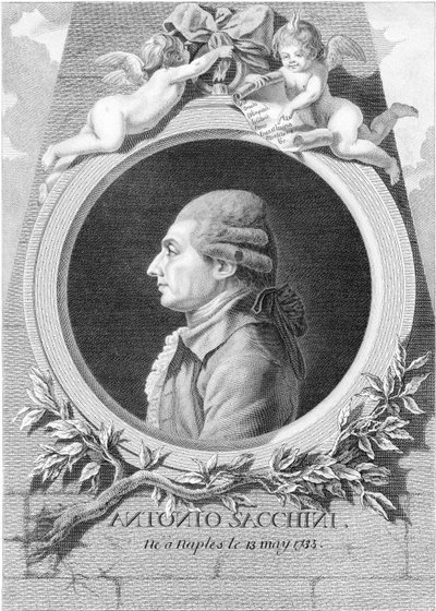 作曲家安东尼奥-萨奇尼1730-1786年的肖像，1781年。 作者 Louis Jacques Cathelin