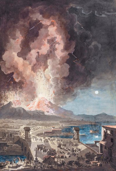 1779年，意大利维苏威火山爆发。 作者 Louis Jean (after) Desprez