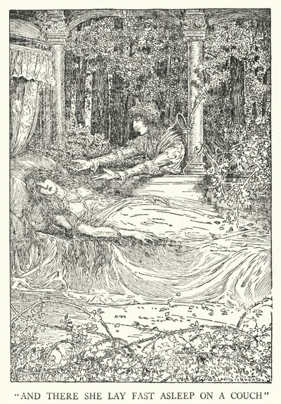 “然后她躺在沙发上睡着了”（石版画） 作者 路易斯·约翰·黑德