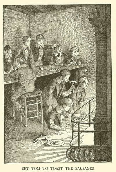 汤姆布朗的学校日插图（版画） 作者 路易斯·约翰·黑德