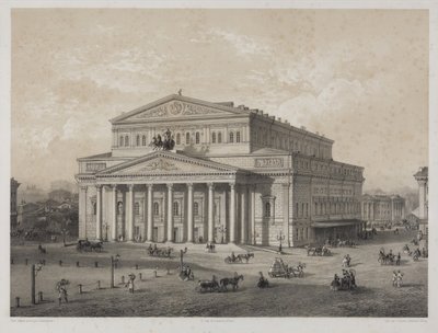 Bolchoi - 莫斯科大剧院，由Jacottet, Louis Julien (1806-?)创作。平版印刷 作者 路易斯·朱利安·贾科特（Louis Julien Jacottet）