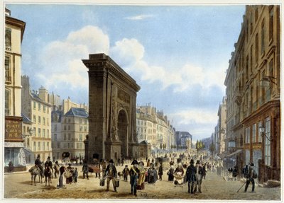 La porte de St Denis-在“Promenade dans Paris et ses environment”中，由 Jacottet 和 Benoist 设计，c. 1840 作者 路易斯·朱利安·贾科特（Louis Julien Jacottet）