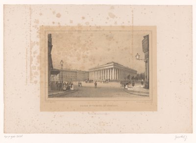 巴黎证券交易所大楼景观 Bourse et Tribunal de Commerce（物品名称） 巴黎及其周边景点（系列标题） 巴黎（物体上的系列标题） 作者 路易斯·朱利安·贾科特（Louis Julien Jacottet）