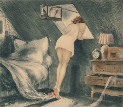 阁楼房间，1940年。 作者 路易斯·贾斯汀·洛朗·伊卡特