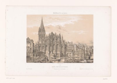卡昂圣彼得教堂尖顶景观
卡昂（Abside de St.）Vue prise de la rue des Quoris（物品上的标题）
当代法国（系列名称）
我们今天的法国（文物上的系列名称） 作者 弗里克兄弟